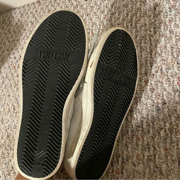 P448 John Leather Shoes White Copper Low Top Lace Casual Sneaker- Size 39 (9) - Picture 8 of 10